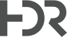 HDR logo in bold, black typography.