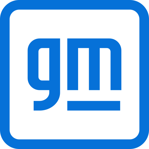 Blue GM logo with lowercase "gm" inside a rounded square border.