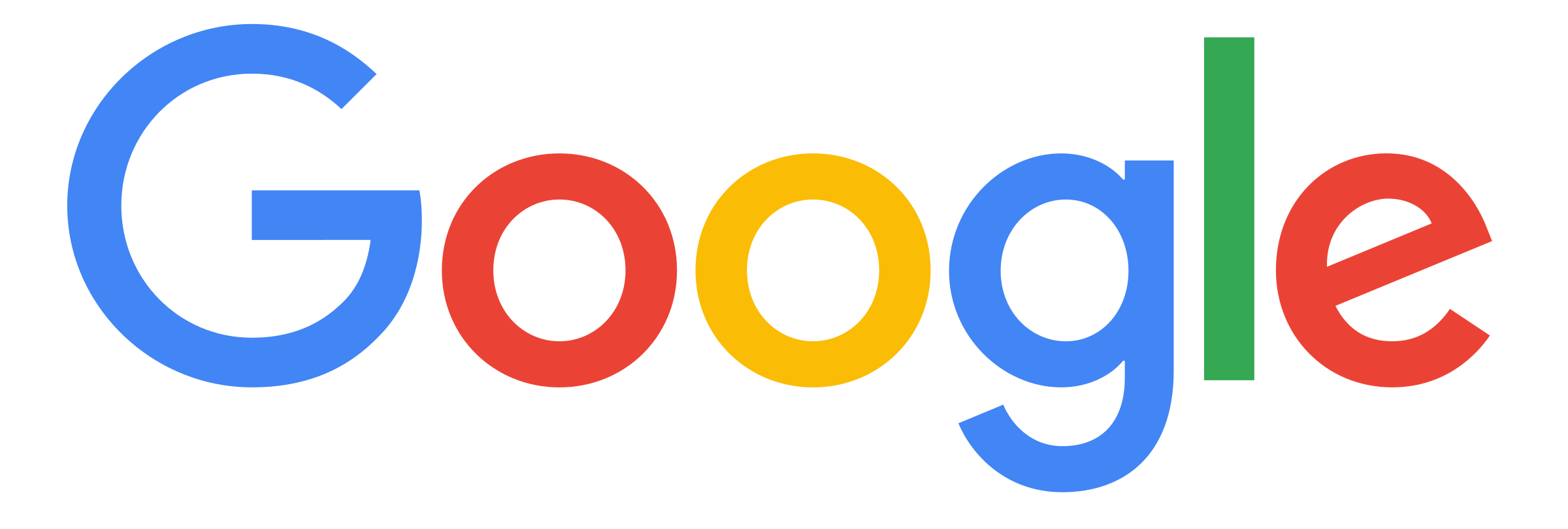 Google logo with multicolored letters.